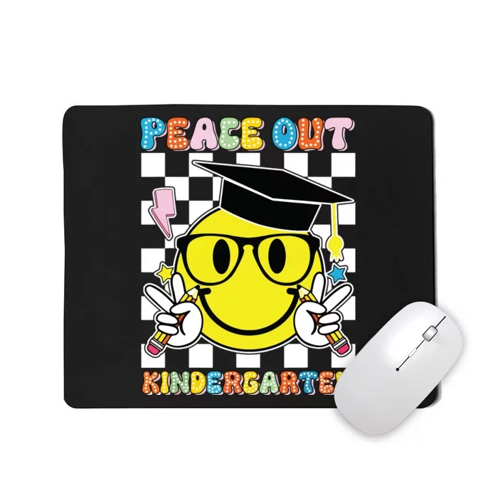 Peace Out Kindergarten Last Day Of School Smile Face Mousepad