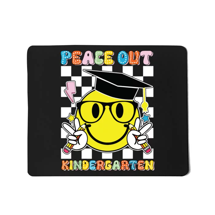 Peace Out Kindergarten Last Day Of School Smile Face Mousepad