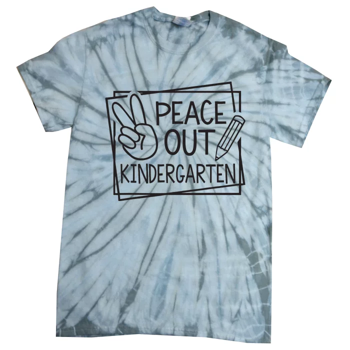 Peace Out Kindergarten Last Day Of School Summer Break Tie-Dye T-Shirt