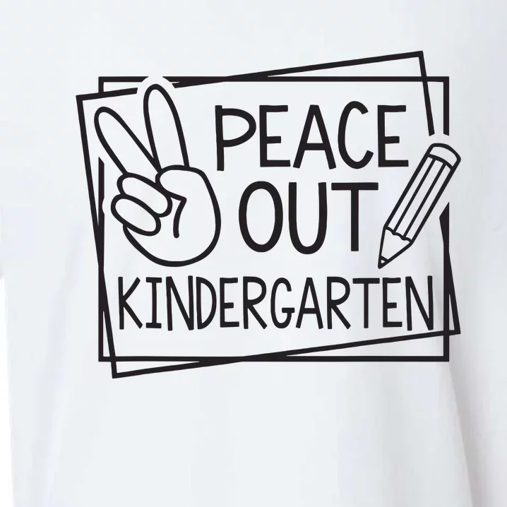 Peace Out Kindergarten Last Day Of School Summer Break Sueded Cloud Jersey T-Shirt