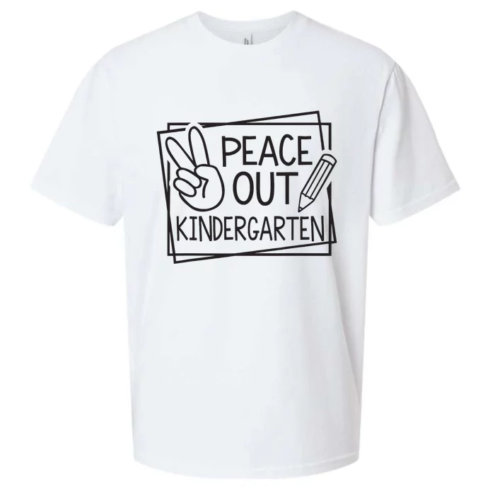 Peace Out Kindergarten Last Day Of School Summer Break Sueded Cloud Jersey T-Shirt