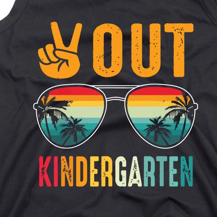 Peace Out Kindergarten Retro Graduation Last Day Of School Tank Top