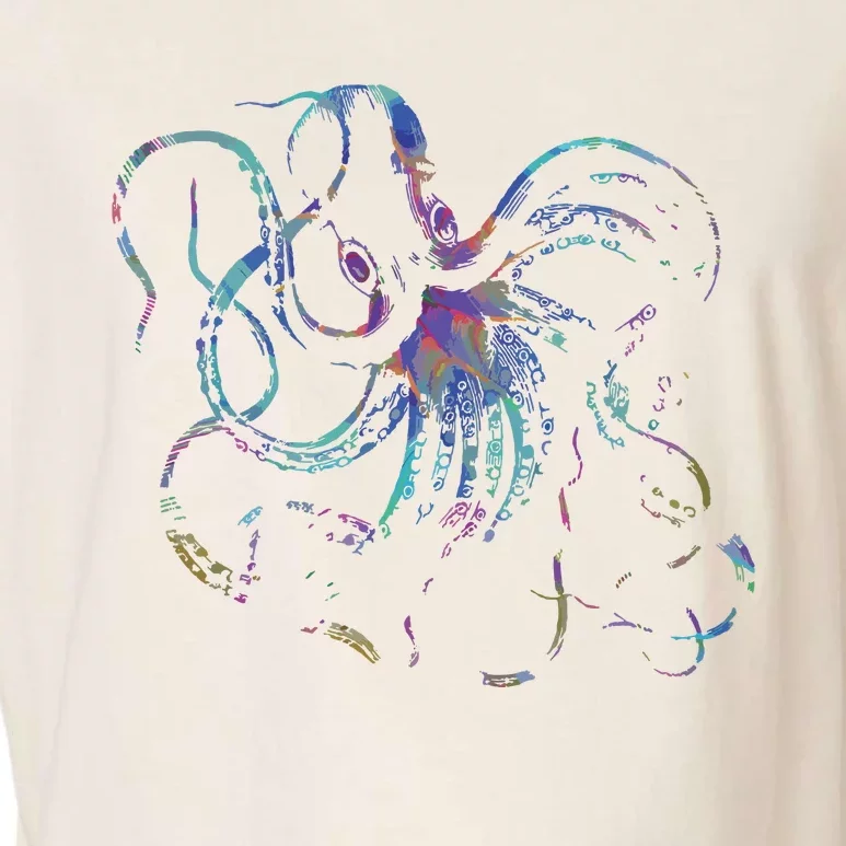 Psychedelic Octopus Kraken Garment-Dyed Women's Muscle Tee