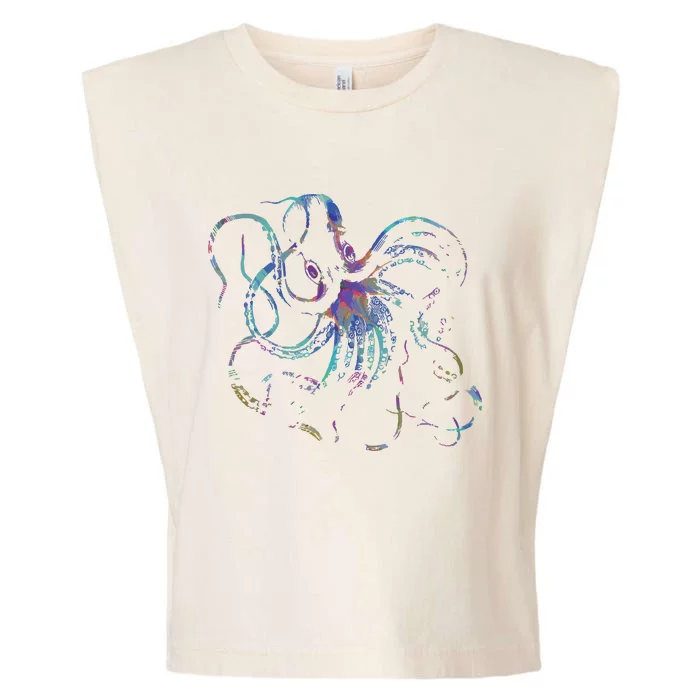 Psychedelic Octopus Kraken Garment-Dyed Women's Muscle Tee