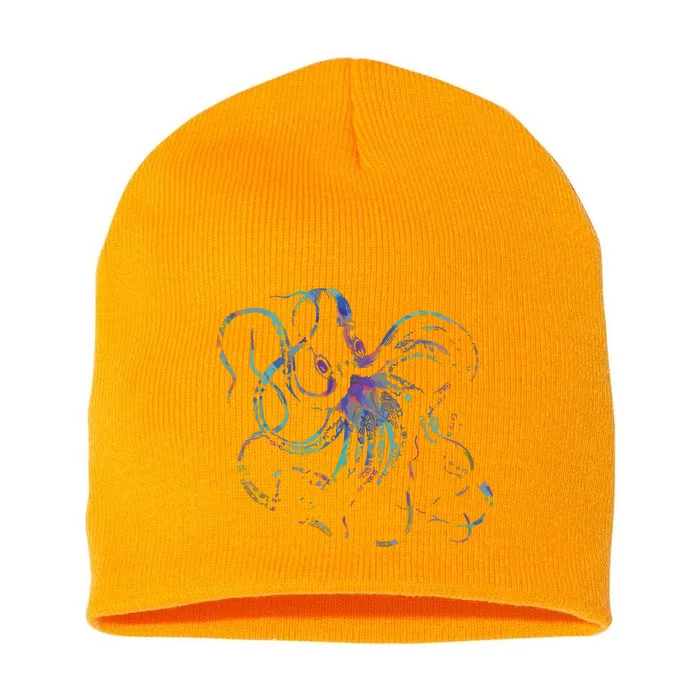 Psychedelic Octopus Kraken Short Acrylic Beanie