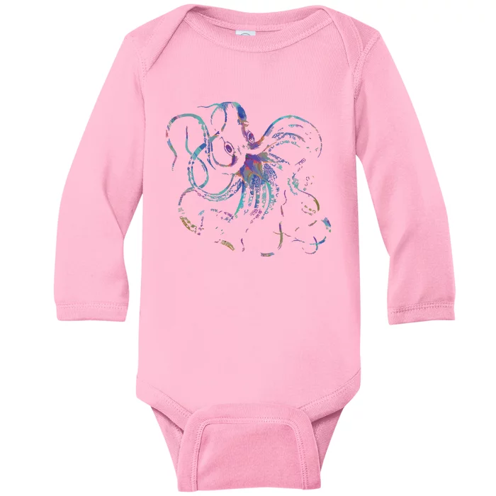 Psychedelic Octopus Kraken Baby Long Sleeve Bodysuit