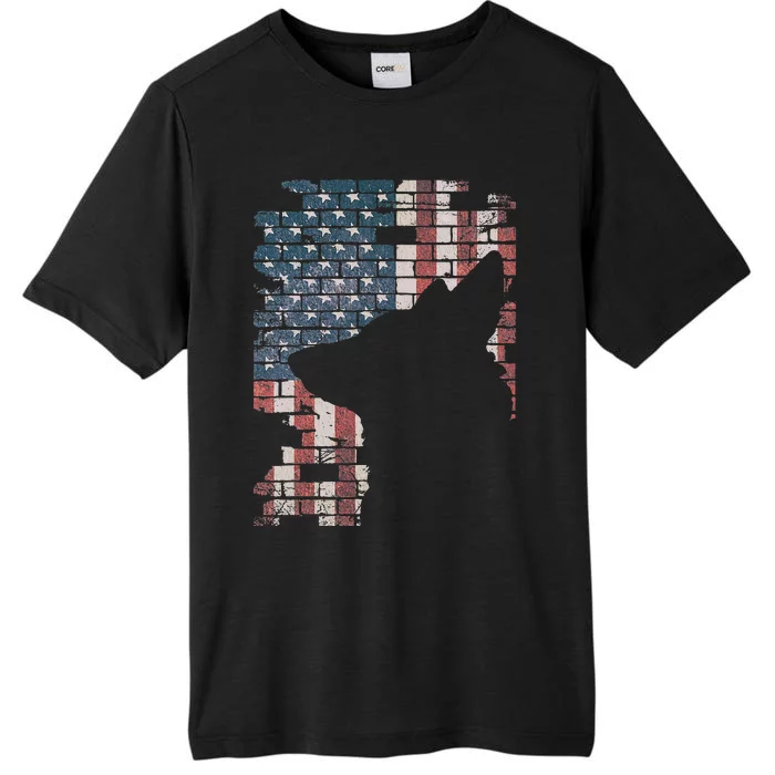 Police Officer K9 Dog Shep PD American Flag Silhouette Print ChromaSoft Performance T-Shirt