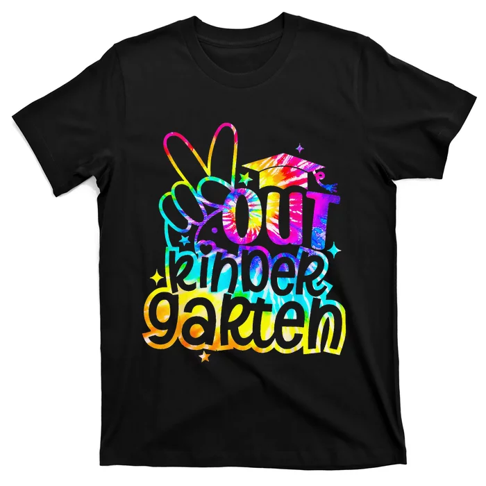 Peace Out Kindergarten Graduation Last Day Of School Tie Dye T-Shirt