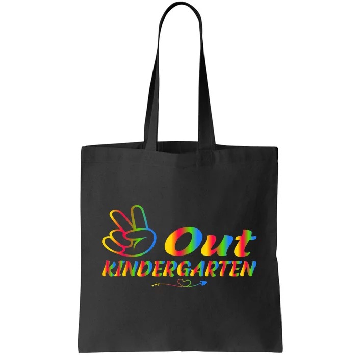 Peace Out Kindergarten Last Day Of Kindergarten Teacher Tote Bag