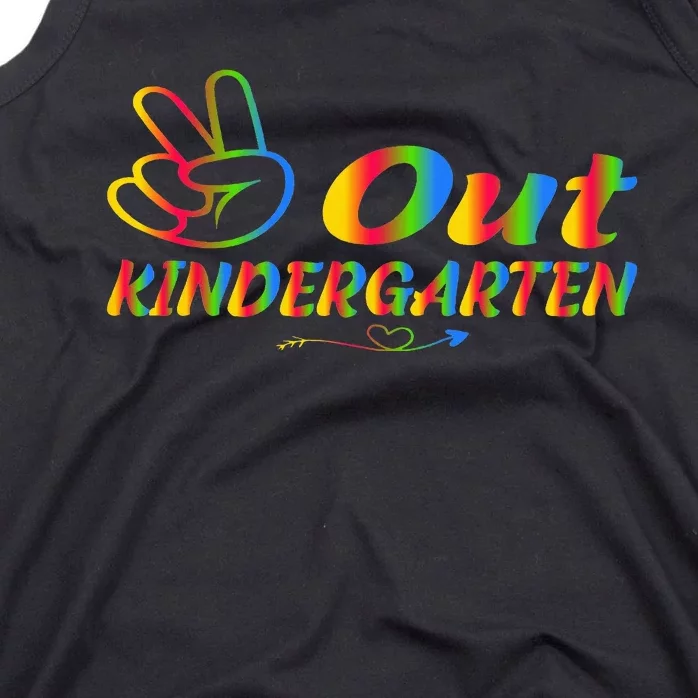 Peace Out Kindergarten Last Day Of Kindergarten Teacher Tank Top