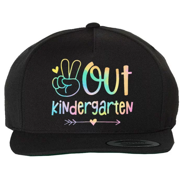 Peace Out Kindergarten Tie Dye Last Day of School Wool Snapback Cap