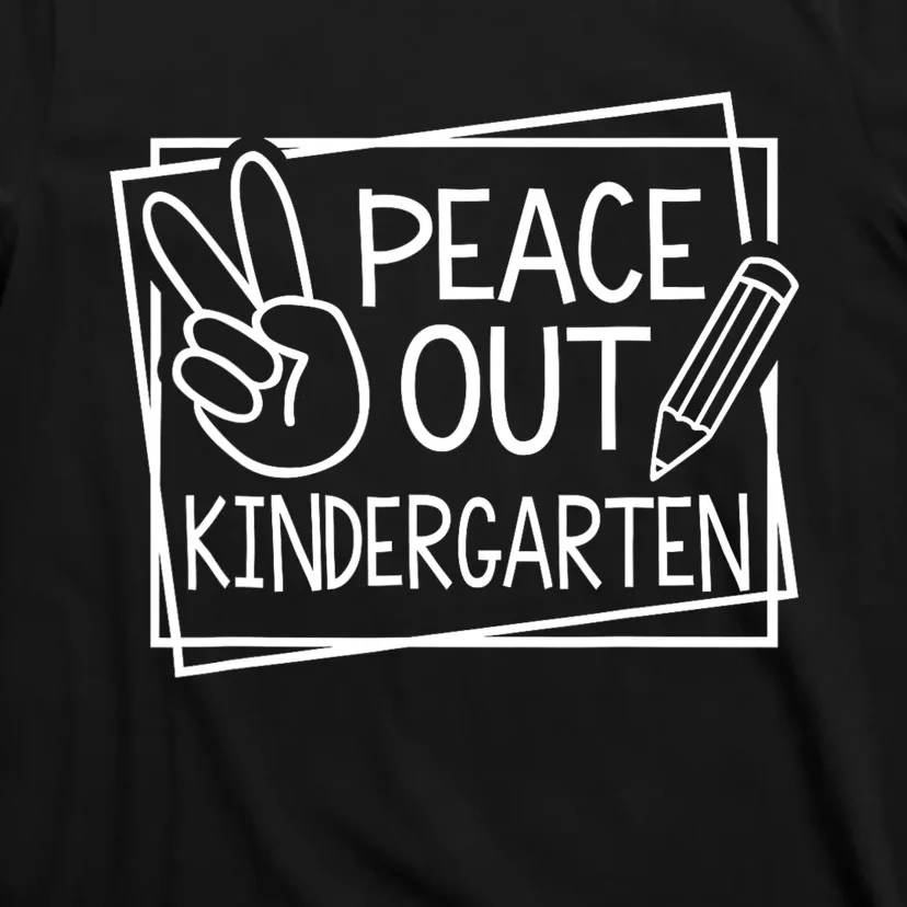 Peace Out Kindergarten Last Day Of School Summer Break T-Shirt