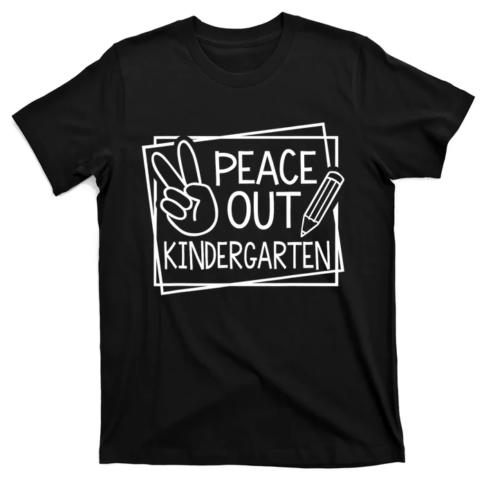 Peace Out Kindergarten Last Day Of School Summer Break T-Shirt