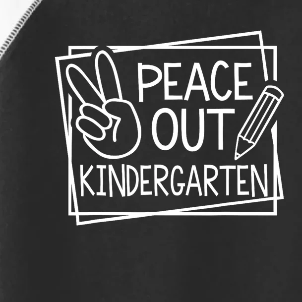 Peace Out Kindergarten Last Day Of School Summer Break Toddler Fine Jersey T-Shirt