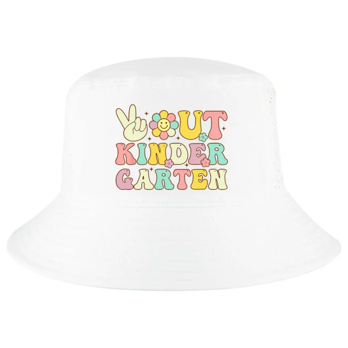 Peace Out Kindergarten Retro Graduation Last Day Of School Cool Comfort Performance Bucket Hat