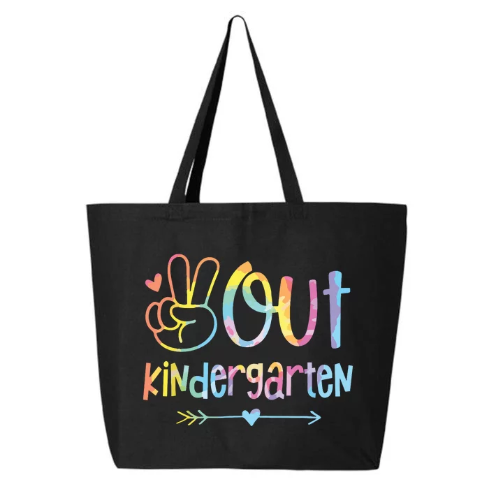 Peace Out Kindergarten Tie Dye Last Day Of School Teacher 25L Jumbo Tote