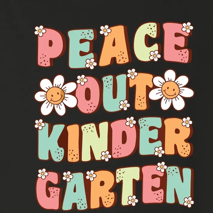 Peace Out Kindergarten Cute Groovy Last Day Of Kindergarten Toddler Long Sleeve Shirt