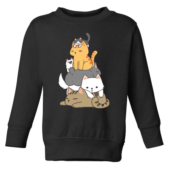 Pile Of Kitty Cats Funny Cute Cat Lover Gift Toddler Sweatshirt