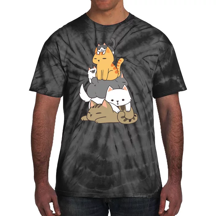 Pile Of Kitty Cats Funny Cute Cat Lover Gift Tie-Dye T-Shirt