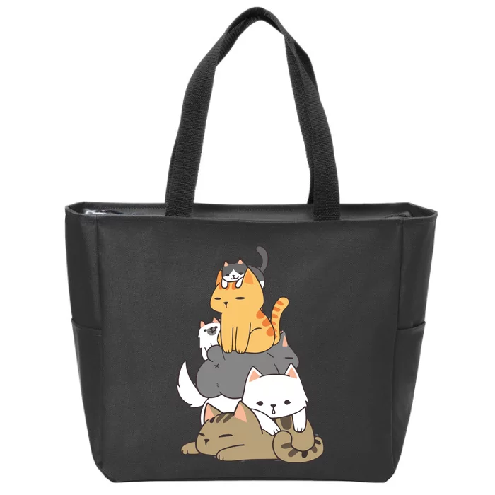 Pile Of Kitty Cats Funny Cute Cat Lover Gift Zip Tote Bag