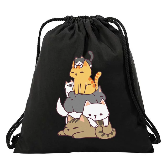 Pile Of Kitty Cats Funny Cute Cat Lover Drawstring Bag