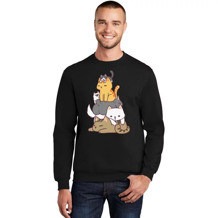 Pile Of Kitty Cats Funny Cute Cat Lover Tall Sweatshirt