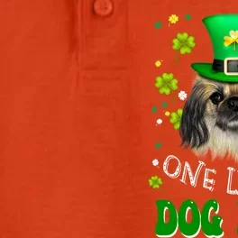 Pekingese One Lucky Dog Mom Funny Dogs Lover St Patricks Day Gift Dry Zone Grid Performance Polo