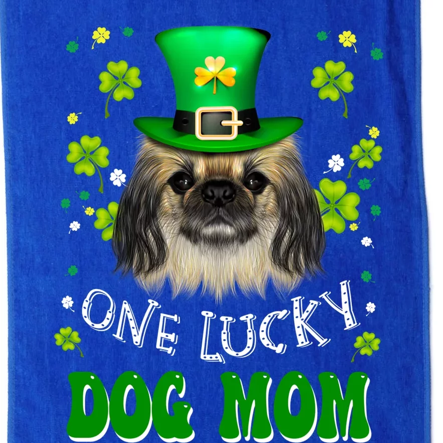 Pekingese One Lucky Dog Mom Funny Dogs Lover St Patricks Day Gift Platinum Collection Golf Towel