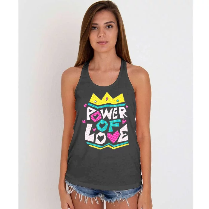 POWER OF LOVE Valentines Day Women I Love You Women's Knotted Racerback Tank