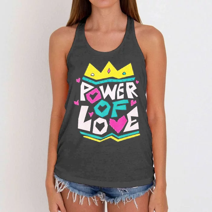 POWER OF LOVE Valentines Day Women I Love You Women's Knotted Racerback Tank