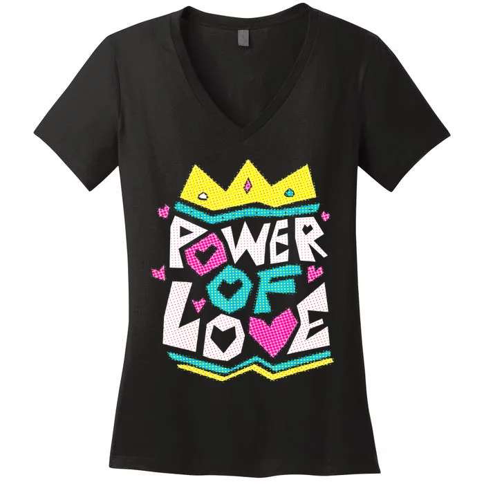 POWER OF LOVE Valentines Day Women I Love You Women's V-Neck T-Shirt