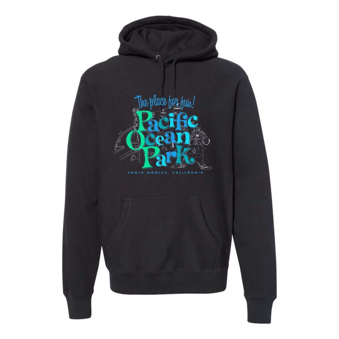 Pacific Ocean Los Angeles Park Retro Vintage Premium Hoodie