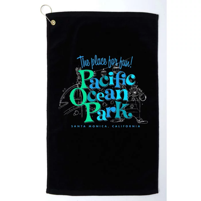 Pacific Ocean Los Angeles Park Retro Vintage Platinum Collection Golf Towel