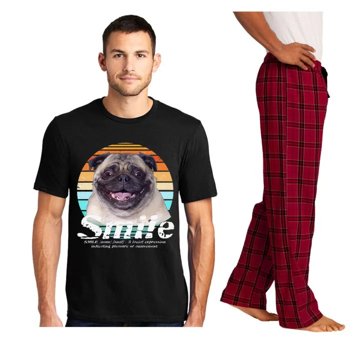 Pug Owner Lover Funny Retro Vintage Smile Cute Dog Pajama Set