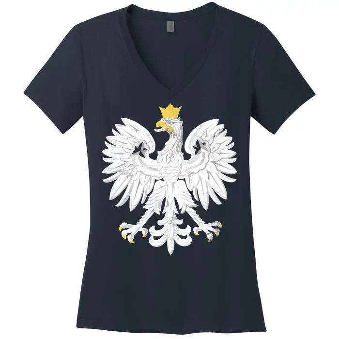 Poland Pride Vintage Eagle Women's V-Neck T-Shirt