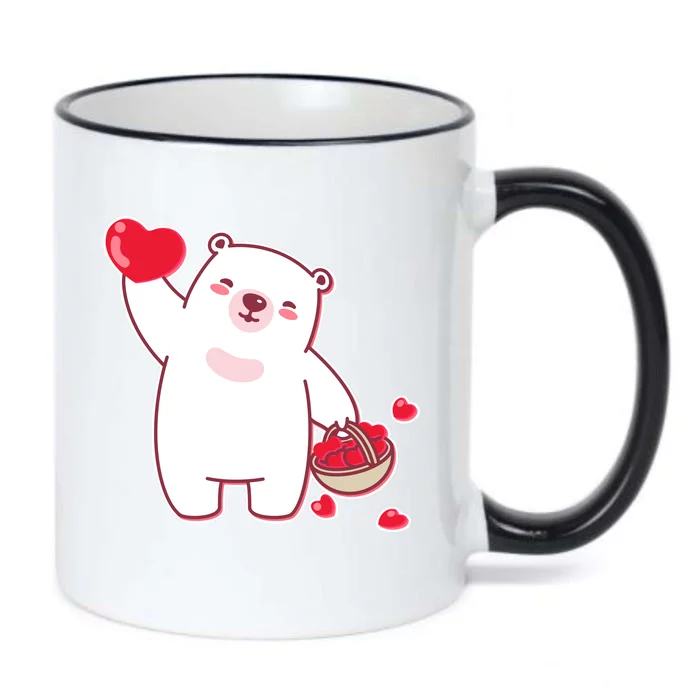 Polar Bear Cute Valentines Day Love Black Color Changing Mug