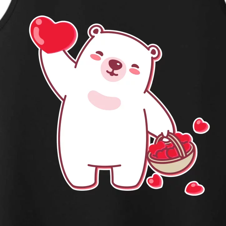 Polar Bear Cute Valentines Day Love Performance Tank