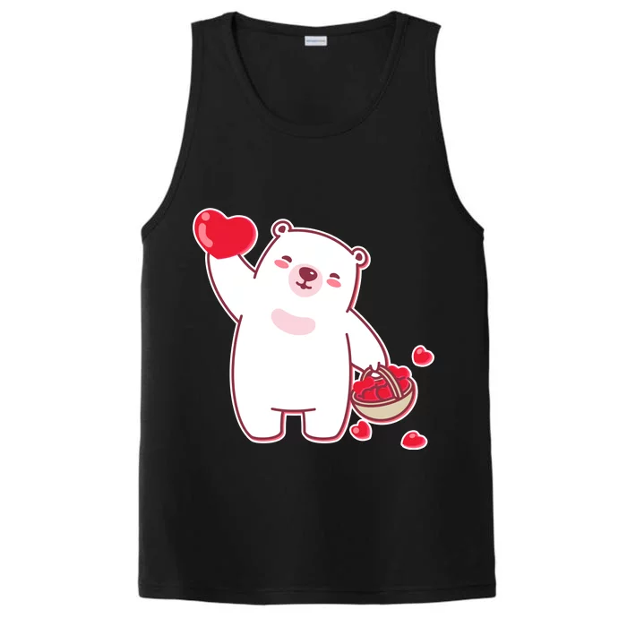 Polar Bear Cute Valentines Day Love Performance Tank