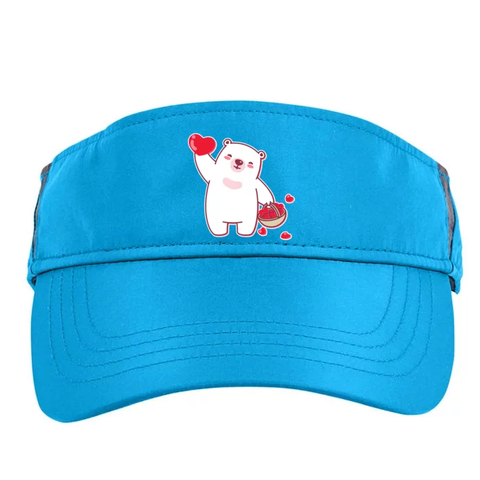 Polar Bear Cute Valentines Day Love Adult Drive Performance Visor