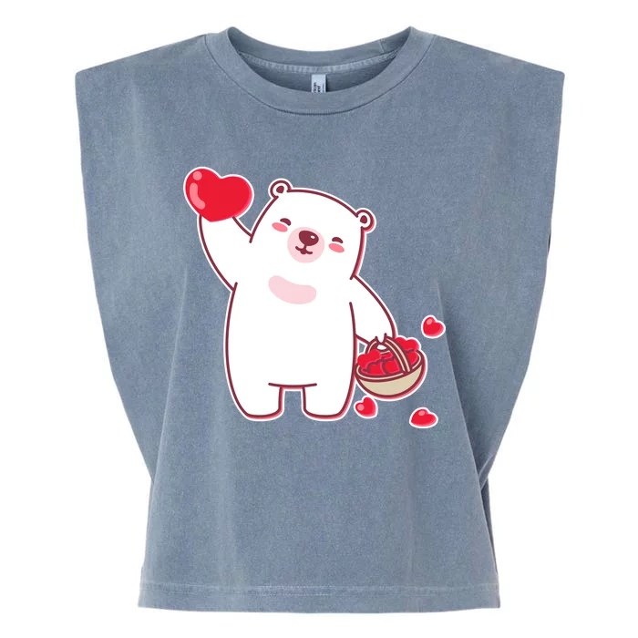 Polar Bear Cute Valentines Day Love Garment-Dyed Women's Muscle Tee