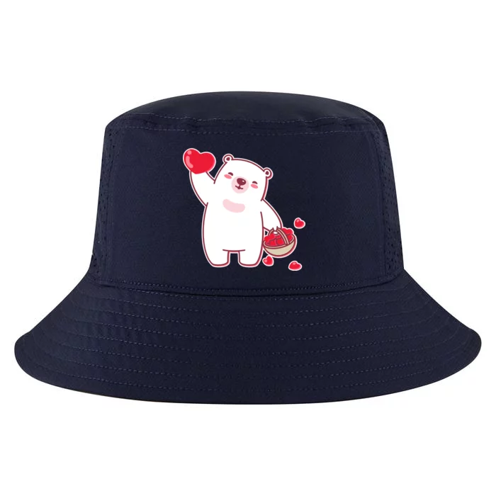 Polar Bear Cute Valentines Day Love Cool Comfort Performance Bucket Hat