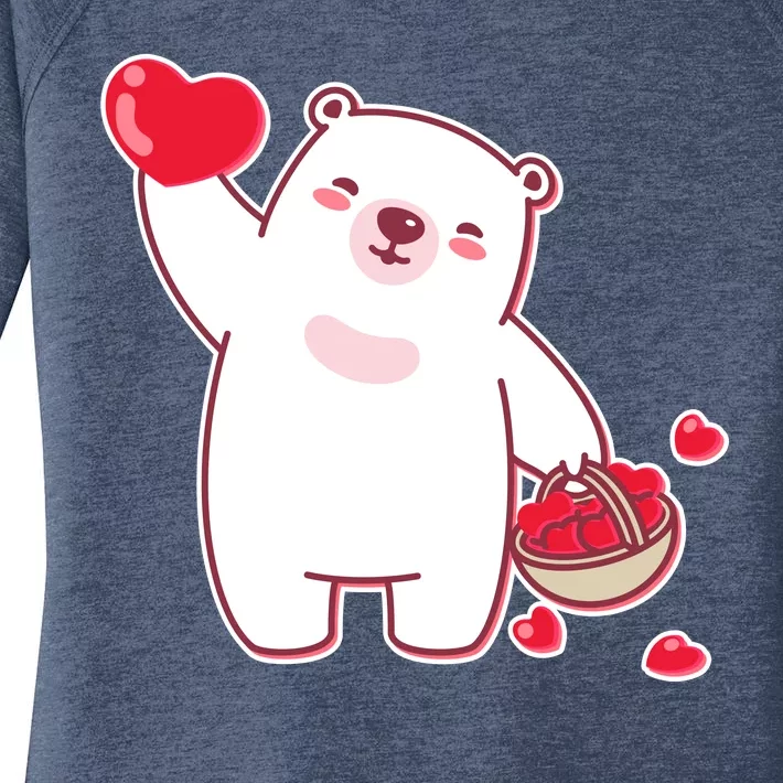 Polar Bear Cute Valentines Day Love Women's Perfect Tri Tunic Long Sleeve Shirt