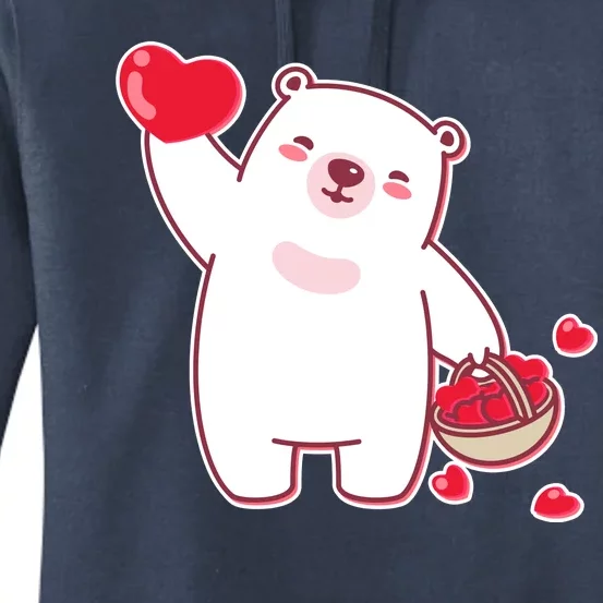 Polar Bear Cute Valentines Day Love Women's Pullover Hoodie