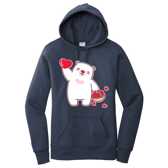 Polar Bear Cute Valentines Day Love Women's Pullover Hoodie