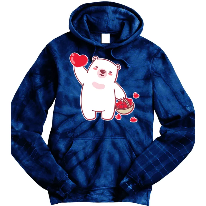 Polar Bear Cute Valentines Day Love Tie Dye Hoodie