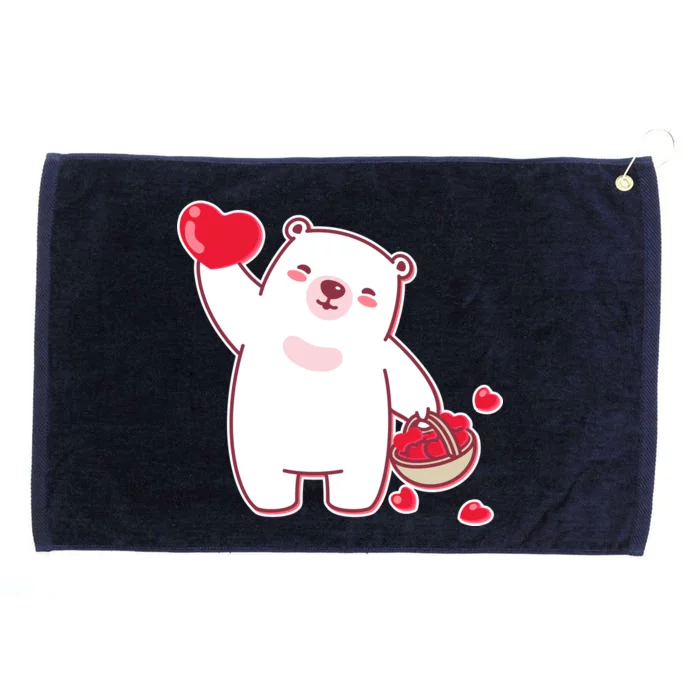 Polar Bear Cute Valentines Day Love Grommeted Golf Towel