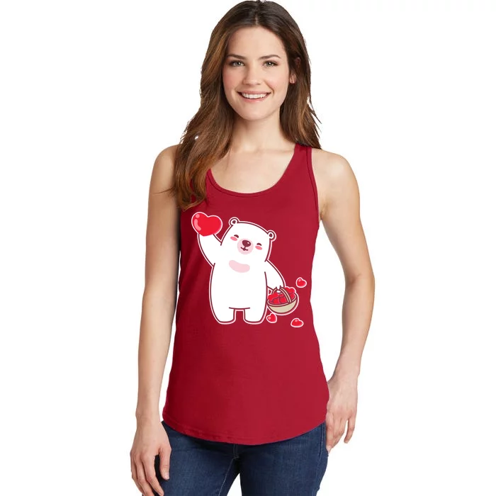 Polar Bear Cute Valentines Day Love Ladies Essential Tank