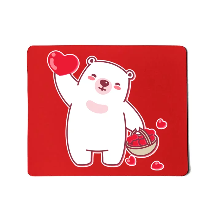 Polar Bear Cute Valentines Day Love Mousepad