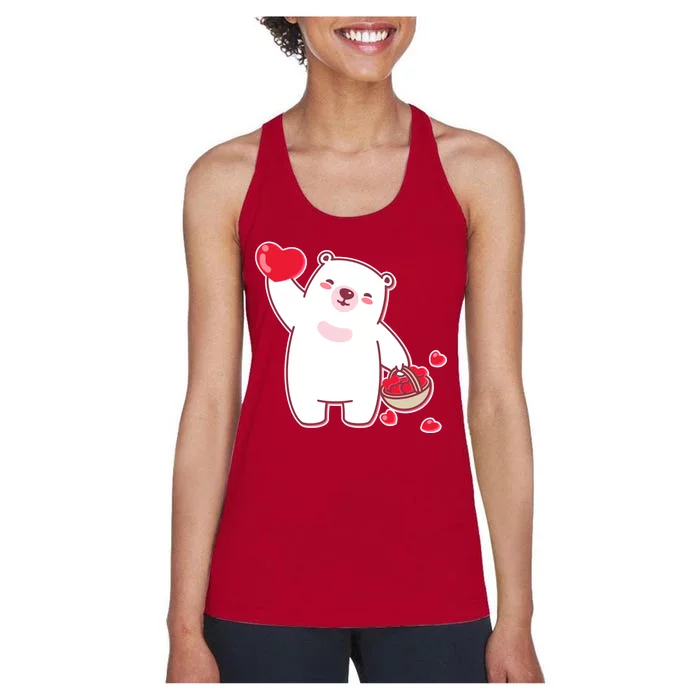 Polar Bear Cute Valentines Day Love Women's Racerback Tank