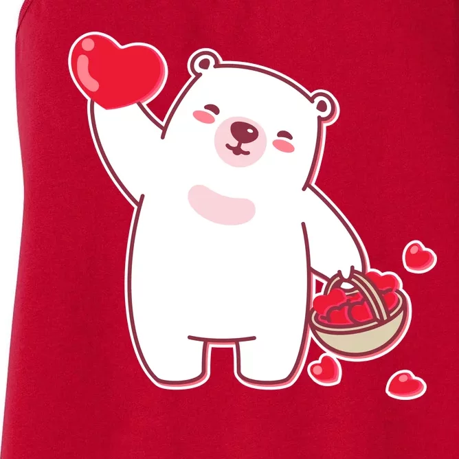 Polar Bear Cute Valentines Day Love Women's Racerback Tank